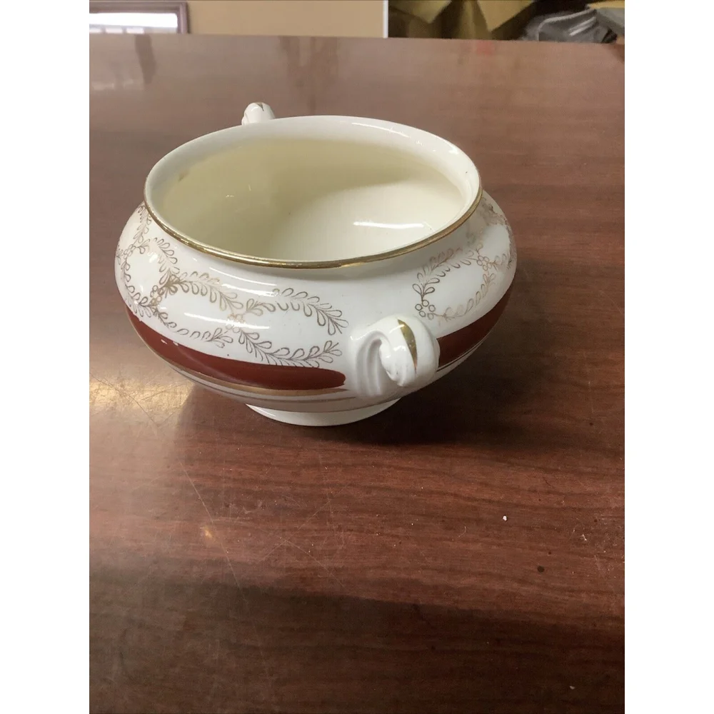 VINTAGE HOMER LAUGHLIN EGGSHELL NAUTILUS C46N5 FLORAL Sugar And Creamer